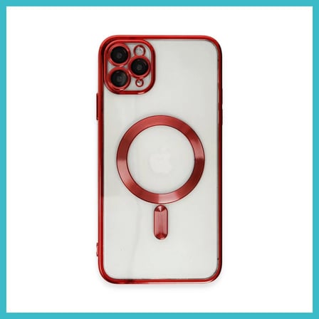 DEFNE STORE iPhone 11 Pro Max Uyumlu Kılıf Kross Magneticsafe Kapak - Kırmızı DFNBEZ
