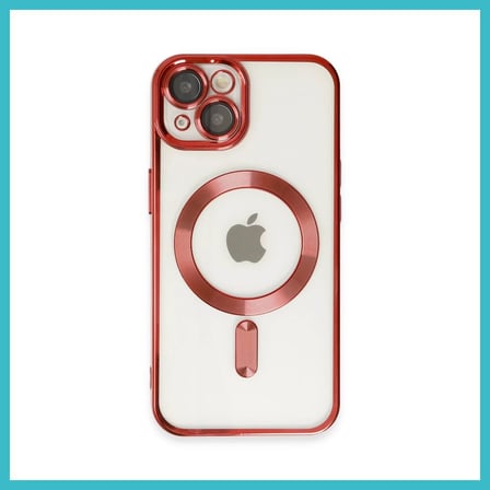 DEFNE STORE iPhone 14 Uyumlu Kılıf Kross Magneticsafe Kapak - Kırmızı DFNBEZ