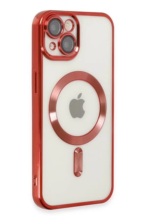 DEFNE STORE iPhone 14 Uyumlu Kılıf Kross Magneticsafe Kapak - Kırmızı DFNBEZ