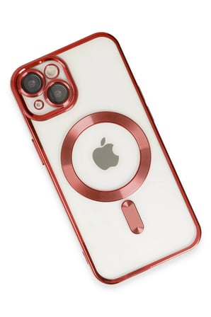 DEFNE STORE iPhone 14 Uyumlu Kılıf Kross Magneticsafe Kapak - Kırmızı DFNBEZ
