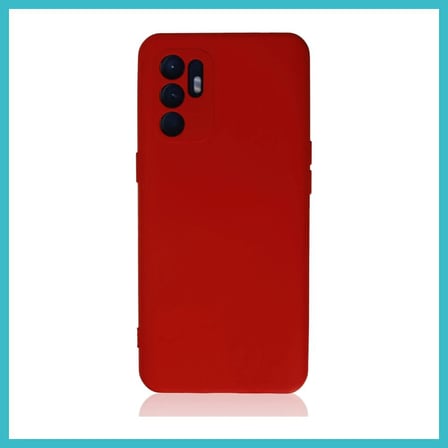 DEFNE STORE Reno 6 Uyumlu Kılıf Nano içi Kadife Silikon - Kırmızı DFNBEZ