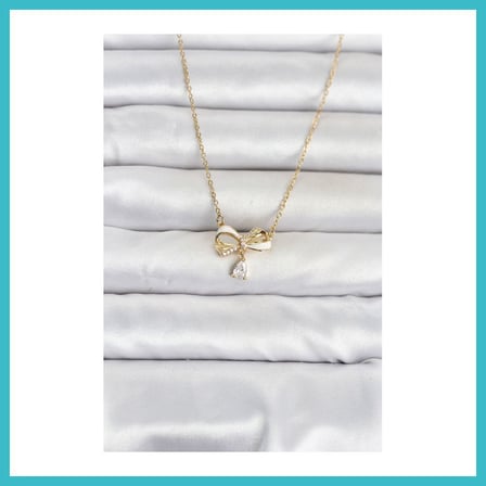 DEFNE STORE 316L Çelik Zincir Gold Renk Fiyonk Model Kadın Kolye DFNBEZ