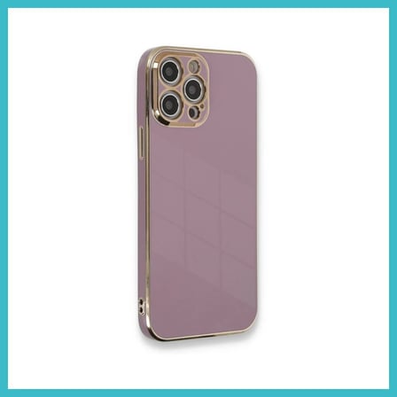 DEFNE STORE iPhone 12 Pro Max Uyumlu Kılıf Volet Silikon - Mor DFNBEZ
