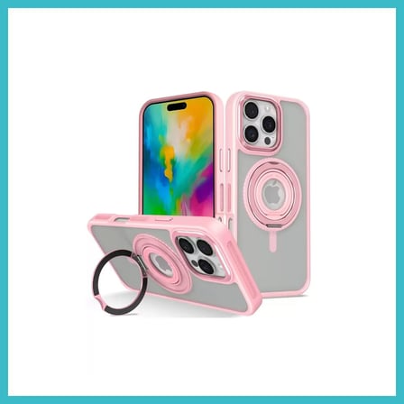 DEFNE STORE Joko iPhone 16 Pro Max Uyumlu Banza Magsafe Standlı Kapak - Pembe DFNBEZ