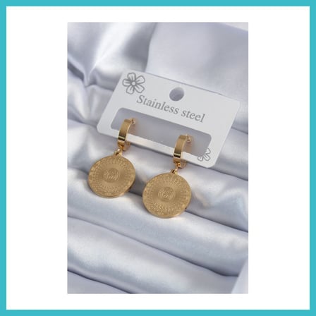 DEFNE STORE 316L Çelik Gold Renk İşleme Detay Kadın Küpe DFNBEZ