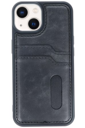 DEFNE STORE iPhone 14 Uyumlu Kılıf Sara Kartvizitli Deri Kılıf - Siyah DFNBEZ