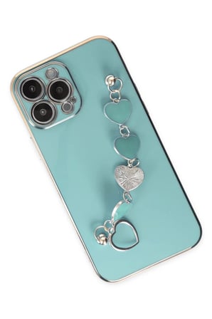 DEFNE STORE iPhone 14 Pro Max Uyumlu Kılıf Esila Silikon - Su Yeşili DFNBEZ