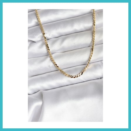 DEFNE STORE 14K Gold Renk Kaplama Ezme Yılan Zincir Model CM Kadın Kolye DFNBEZ