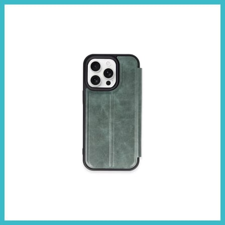 DEFNE STORE iPhone 15 Pro Max Uyumlu Kılıf Flip Cover - Koyu Yeşil DFNBEZ