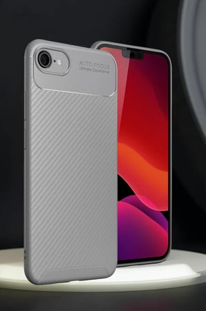 DEFNE STORE iPhone 16E Uyumlu Kılıf Auto Focus Karbon Kapak - Gri DFNBEZ