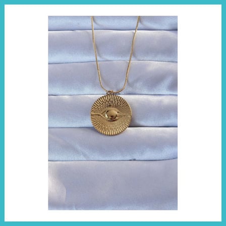 DEFNE STORE 316L Çelik Gold Renk İşlemeli Göz Kolye DFNBEZ