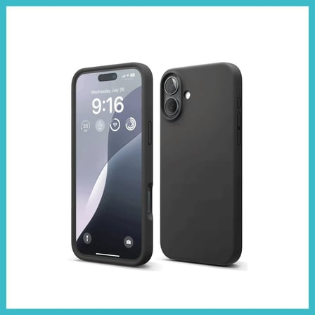 DEFNE STORE iPhone 16 Plus Uyumlu Kılıf Nano içi Kadife Silikon - Siyah DFNBEZ