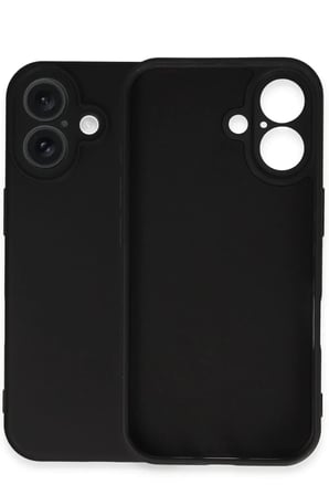 DEFNE STORE iPhone 16 Plus Uyumlu Kılıf Nano içi Kadife Silikon - Siyah DFNBEZ