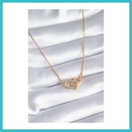 DEFNE STORE 316L Çelik Gold Renk Zirkon Taşlı Model Kadın Kolye DFNBEZ