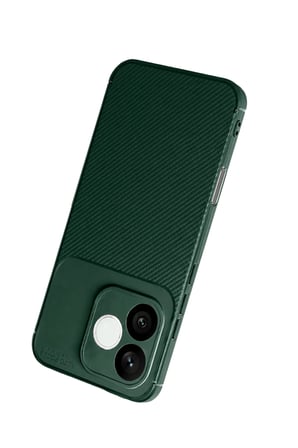 DEFNE STORE Huawei Honor 600 Lite Uyumlu Auto Focus Karbon Kapak - Koyu Yeşil DFNBEZ