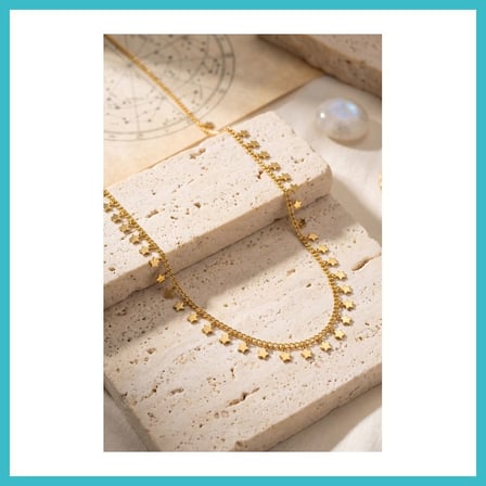 DEFNE STORE Gold Renk Yıldız Pul Model 60 cm Kadın Kolye DFNBEZ