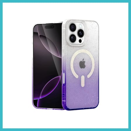 DEFNE STORE iPhone 16 Pro Uyumlu Pummel Shiny Magsafe Kapak - Mor DFNBEZ