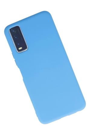 DEFNE STORE Vivo Y11S Uyumlu Kılıf Nano içi Kadife Silikon - Mavi DFNBEZ