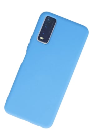 DEFNE STORE Vivo Y11S Uyumlu Kılıf Nano içi Kadife Silikon - Mavi DFNBEZ