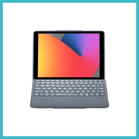 DEFNE STORE T5506D iPad 10.2 (9.Nesil) Kılıf Palermo Ledli Klavyeli Standlı Tablet Kılıfı - Siyah DFNBEZ