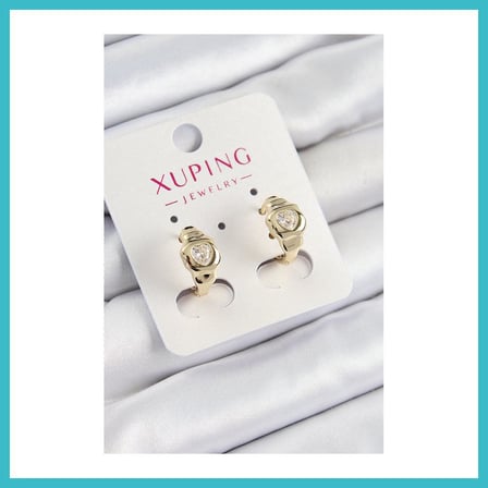 DEFNE STORE Xuping Zirkon Taşlı Kalp Model Gold Renk Kadın Küpe DFNBEZ