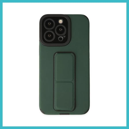 DEFNE STORE iPhone 14 Pro Uyumlu Kılıf Mega Standlı Silikon - Yeşil DFNBEZ