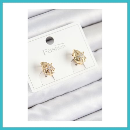 DEFNE STORE Pirinç Zirkon Taşlı Yıldız Model Gold Renk Çocuk Küpe DFNBEZ