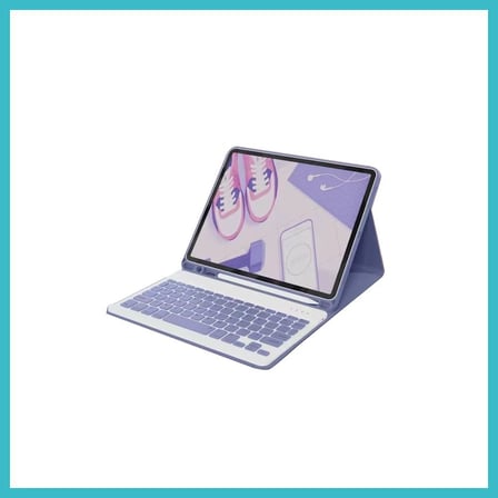 DEFNE STORE iPad 10.2 (9.nesil) Kılıf KC01 Smart Klavyeli Tablet Kılıfı - Derin Mor DFNBEZ