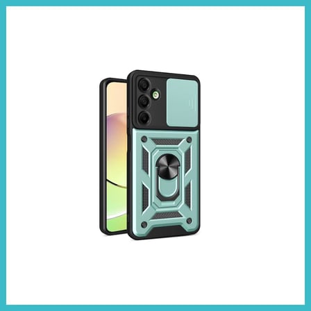 DEFNE STORE Samsung Galaxy A16 5G Uyumlu Kılıf Pars Lens Yüzüklü Silikon - Yeşil DFNBEZ