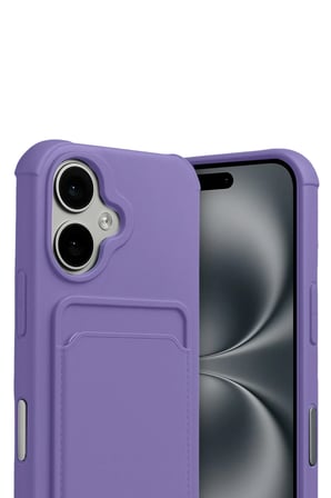 DEFNE STORE iPhone 17 Uyumlu Kelvin Kartvizitli Silikon - Lila DFNBEZ
