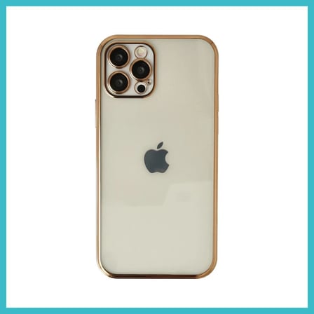 DEFNE STORE iPhone 12 Pro Uyumlu Kılıf Lensli Silikon - Gold DFNBEZ