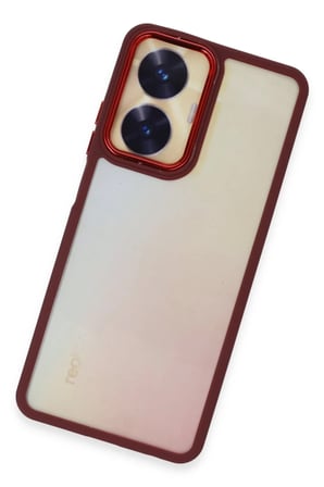 DEFNE STORE Realme C55 Uyumlu Kılıf Dora Kapak - Kırmızı DFNBEZ
