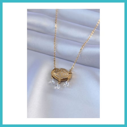 DEFNE STORE 316L Çelik Gold Renk Lotus Model Zirkon Taşlı Kadın Kolye DFNBEZ