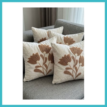 DEFNE STORE 4lü Kırlent Kılıfı, Dijital Baskılı Çift Taraflı Kırlent Kılıfı 45x45cm DFNBEZ