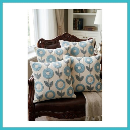 DEFNE STORE 4lü Kırlent Kılıfı, Dijital Baskılı Çift Taraflı Kırlent Kılıfı 45x45cm DFNBEZ