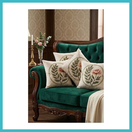 DEFNE STORE 4lü Kırlent Kılıfı, Dijital Baskılı Çift Taraflı Kırlent Kılıfı 45x45cm DFNBEZ