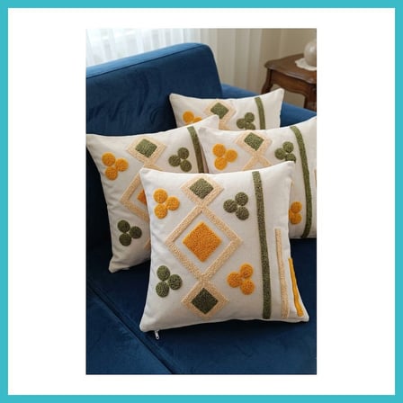 DEFNE STORE 4lü Kırlent Kılıfı, Dijital Baskılı Çift Taraflı Kırlent Kılıfı 45x45cm DFNBEZ