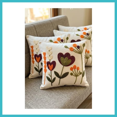 DEFNE STORE 4lü Kırlent Kılıfı, Dijital Baskılı Çift Taraflı Kırlent Kılıfı 45x45cm DFNBEZ