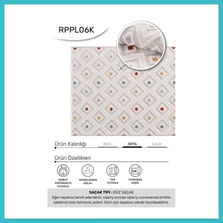 DEFNE STORE YoudayHomeCollection MASAL Model Oturma Odası Halısı · EBAT: 80X80 DFNBEZ
