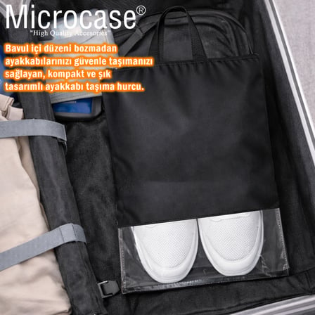 Microcase Çok Amaçlı Şeffaf Pencereli Ayakkabı Düzenleyici Seyahat Çantası Hurç 45x34 CM 10 Adet AL5501