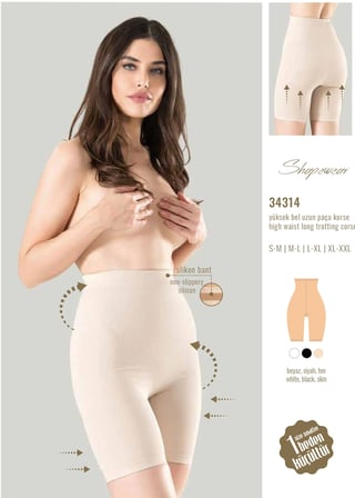 Arias Closet 1 Beden Küçülten Silikon Bantlı Yüksek Bel Uzun Paça Korse