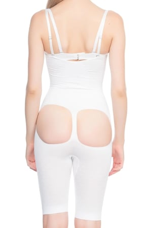 Arias Closet Beyaz MI Emay  Popo ve Göğsü Açık Paçalı Boy Korse