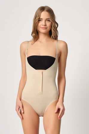 Ten Göğsü Açık Agraflı Body Korse