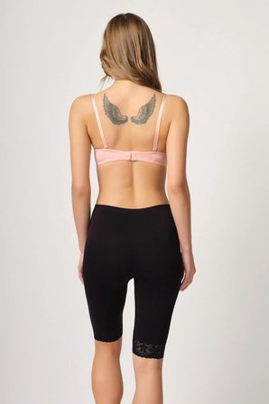 Arias Closet Siyah MI Emay  Soft Uzun Paça Dantel Boxer
