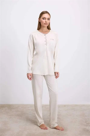 Arias Closet Uzun Kollu T-Shirt ve Pantolon Pijama Takım