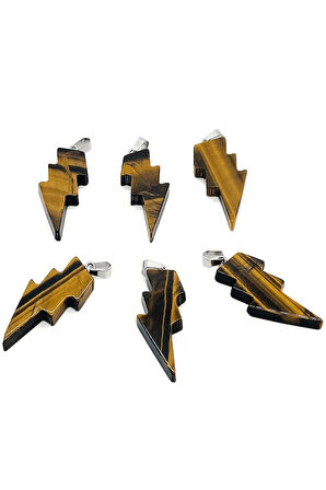 Sertifikalı Şimşek Model Kaplan Gözü Taşı Kolye - Aaa+ Kalite