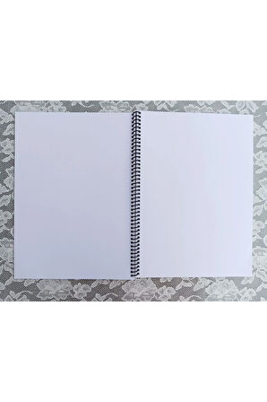 A4 Kalın Kraft Kapak 120 Gr Beyaz İç 30 yaprak 60 Sayfa Defter Scrapbook Bullet Journal Eskiz Defter