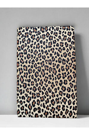 Leopar Desenli Çizgili DEFTER 13 X 21 cm KAPAKLI LASTİKLİ
