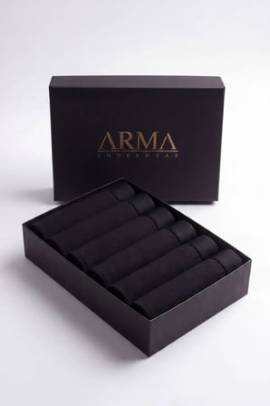 Özel Üretim Kutu Set İç Giyim Paket Erkek Premium Bambu Siyah Boxer 6'lı Hediye Kutulu