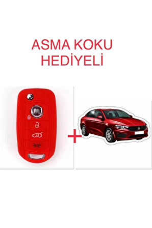 Fiat Egea 500x Silikon Anahtar Koruma Kılıfı + 5 Adet Hediye Koku